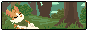 88x31 button of an orange cat sleeping in the woods
