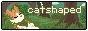 88x31 button of an orange cat sleeping in the woods with the text 'catshaped'